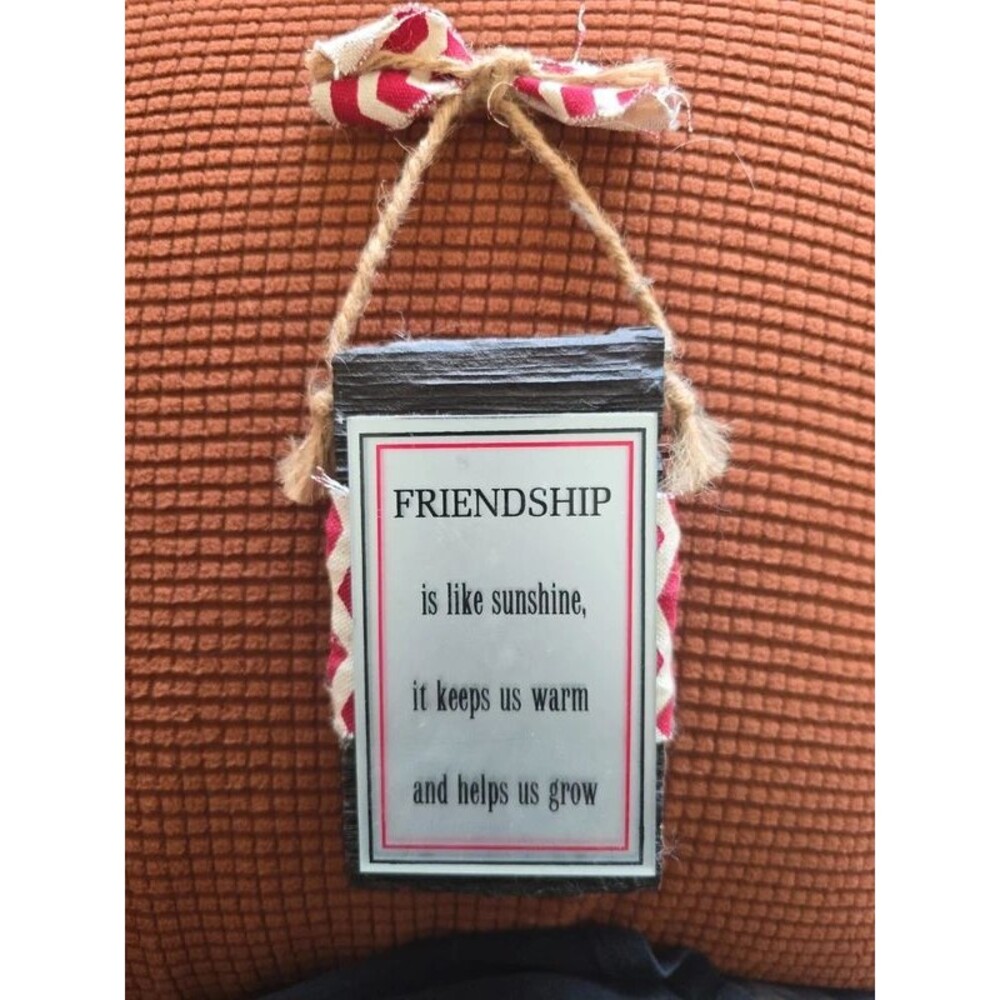 Rustic Wooden Friendship Sign Hanging Wall Decor